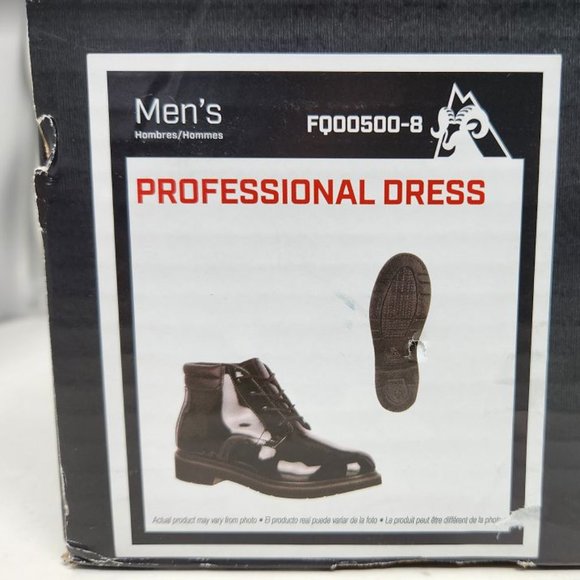 Men\'s 11.5W Rocky professional dress boots gloss black boots 500-8 11.5 Wide main image 9